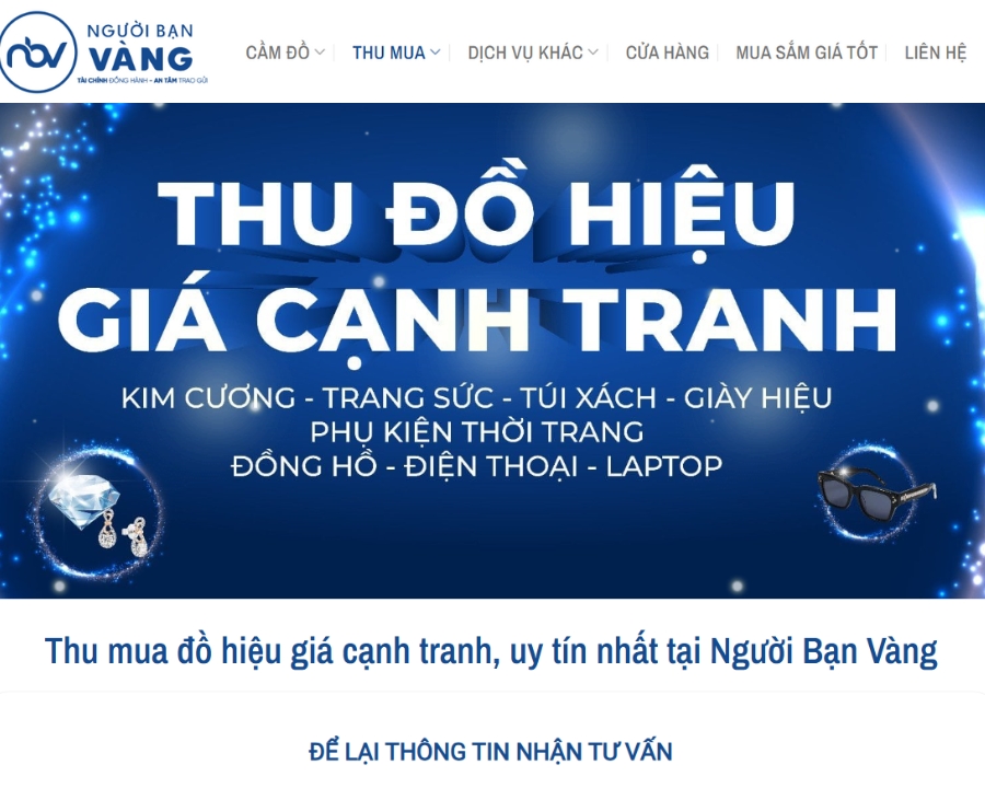 Dịch vụ thu mua hàng hiệu tại Người Bạn Vàng